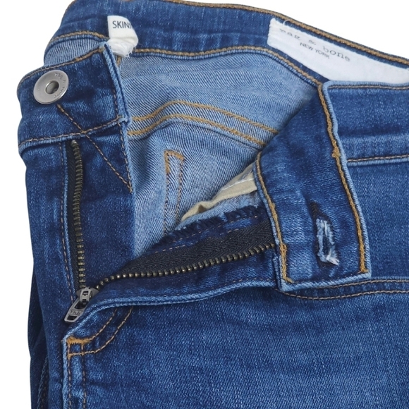 Rag & Bone Mid-rise Skinny Blue Jeans Medium Wash Size 26 - Picture 5 of 6